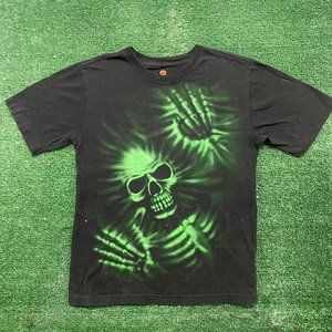 Halloween Skull Skeleton AOP T-Shirt Emo Cyber Goth Punk Big Print Bones